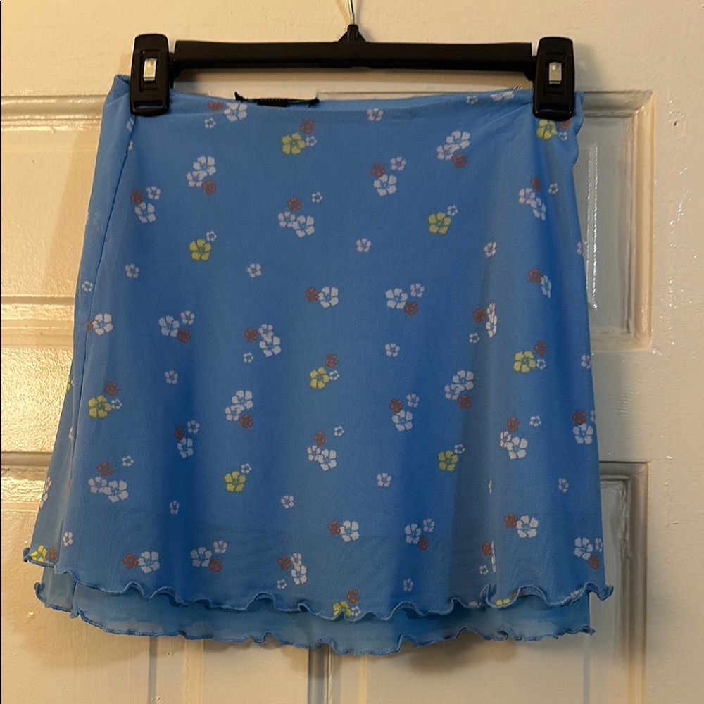 Forever 21 Blue Mini Skater Skirt for Casual Wear